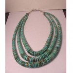 vintage navajo three-strand turquoise necklace