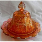 vintage northwood carnival glass butter dish