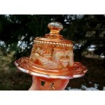 vintage northwood carnival glass butter dish