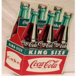 vintage original coca-cola king size embossed metal sign