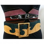 vintage pair ysl suede belts