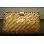 vintage pappagallo straw clutch