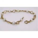 vintage tiffany 14k pearl mini heart bracelet