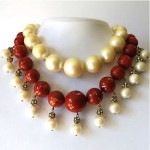 vintage valentino pearl rhinestone necklace