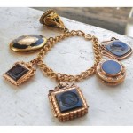 vintage victorian lockets watch fob intaglio charm bracelet