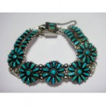 vintage zuni besselente needlepoint turquoise bracelet