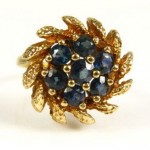 antique 14k sapphire cocktail ring