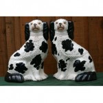 antique 1850s staffordshire spaniels