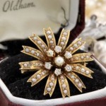 antique 1860 victorian diamond seed pearl brooch