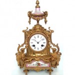 antique 1880s french gilt sevres mantle clock