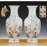 antique 1900s pair large chinese porcelain vases