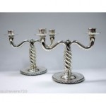 antique 1906 silver candlesticks