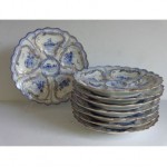 antique 1910s weimar porcelain oyster plates