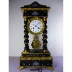 antique 19th century frenc inlaid portico clock