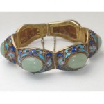 antique chinese enamel jade bracelet