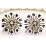 antique felger diamond and sapphire earrings