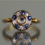 antique sapphire diamond lovers eye ring