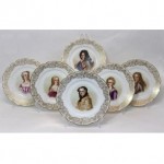 antique sevres handpainted portrait plates