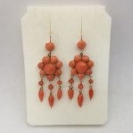 antique victorian coral dropper earrings