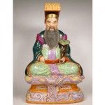 vinatge chinese 20th century famille rose seated emperor figure