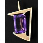 vintage 14k amethyst brooch pendant