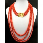 vintage 14k natural coral neclace