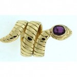 vintage 18k amethyst snake ring