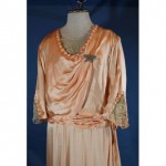 vintage 1910s silk gown with butterfly pins