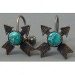 vintage 1940s navajo sterling arrow earrings