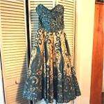 vintage 1950s fred perlberg strapless dress with shawl