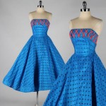 vintage 1950s strapless party dress