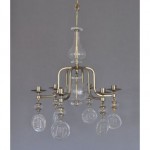 vintage 1960s erik hoglund gilt iron clear glass chandelier