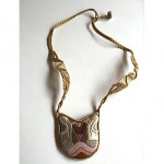 vintage 1976 theodora elston fiber art necklace