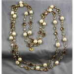 vintage 1981 chanel crystal and pearl necklace