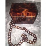 vintage 1996 chanel tortoise bakelite box handbag