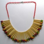 vintage bakelite celluloid plastic matchstick necklace