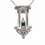 vintage cartier diamond emerald clip pendant