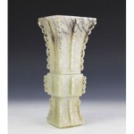 vintage chinese carved jade gu form vase