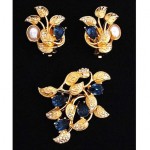 vintage christian dior brooch and earrings set