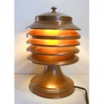 vintage coulter art deco copper table lamp