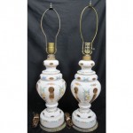 vintage czech bohemian enamel crystal lamps