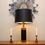 vintage danish teak and leather lamp