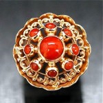 vintage dutch 14k coral ring