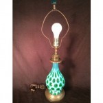 vintage fenton glass lamp