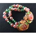 vintage hobe glass bead bracelet