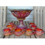 vintage indiana glass punchbowl set