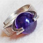 vintage matti j hyvarinen modernist sterling amethyst ring