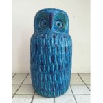 vintage mid-century bitossi ceramic owl lamp base