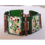 vintage mid-century enamel copper bracelet