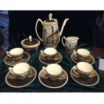 vintage mid-century handpainted porcelain tea set